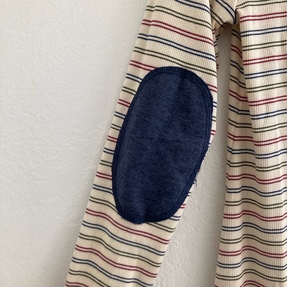 Anthropologie Puella Striped Swing Dress Long Sleeve Elbow Patch Multicolor M - Picture 11 of 13